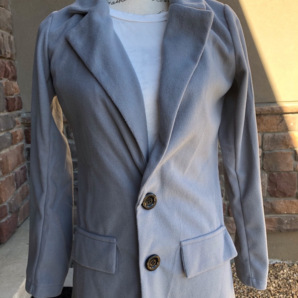 Long Solid Elegant Vintage Solid Jacket - image 4